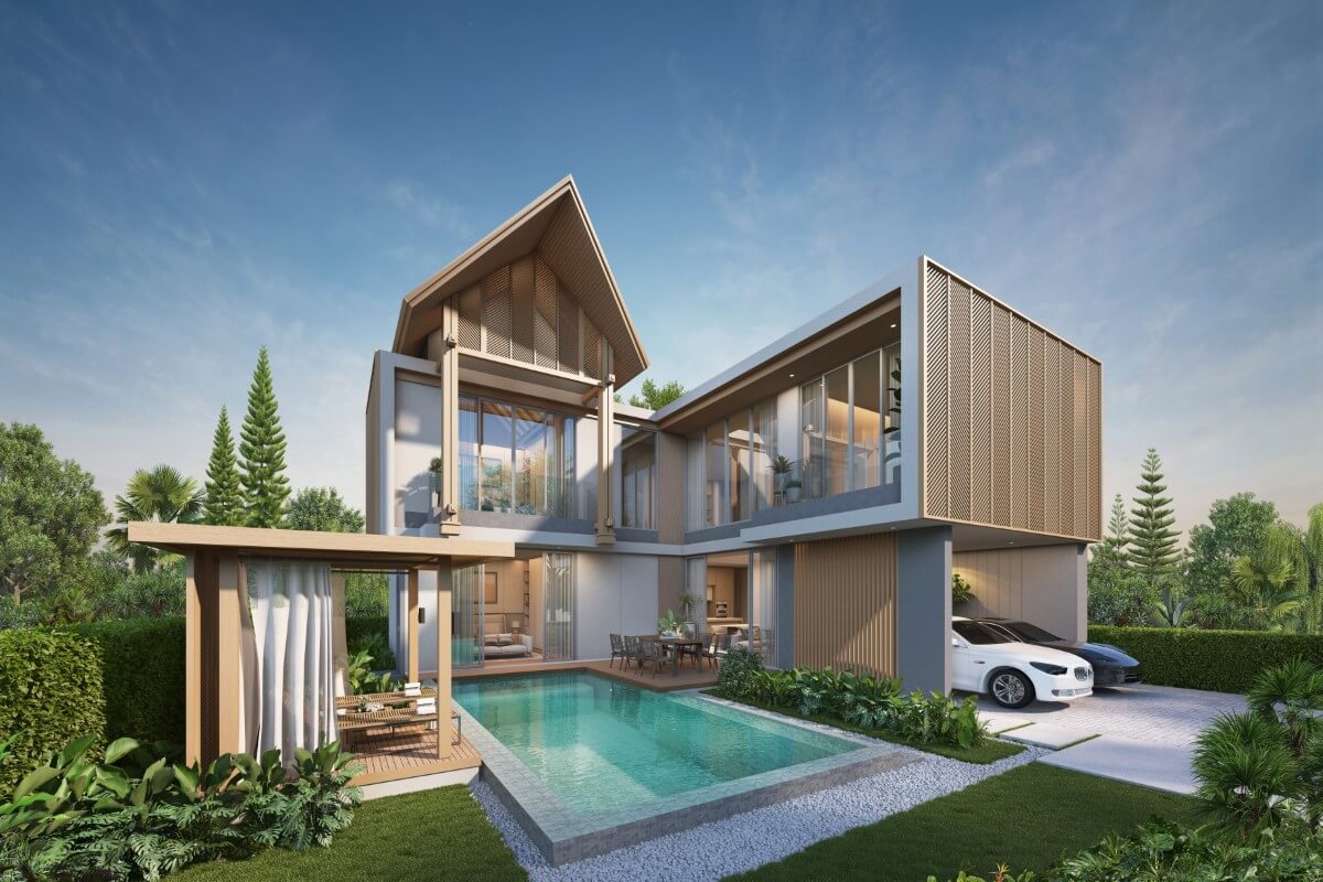 3-4 Bedroom Tropical Pool Villas for Sale Walk to Catch Beach Club & Bang Tao Beach, Phuket