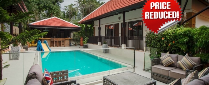 6 Bedroom Family Pool Villa on Large Plot for Sale 5 Mins to Boat Avenue in Cherng Talay, Phuket
