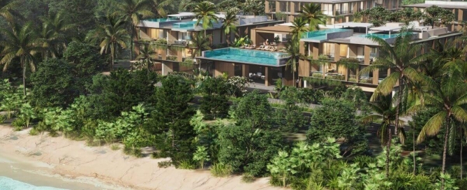 1-3 bedroom seaside wellness condos near Bang Tao Beach Phuket frontal view PSC-BAN-1182