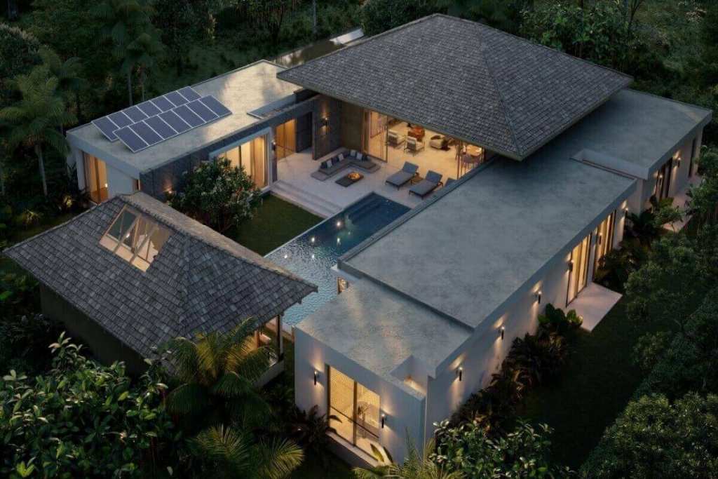 普吉岛 Cherng Talay 出售带智能家居系统的 5 卧室庭院风格泳池别墅