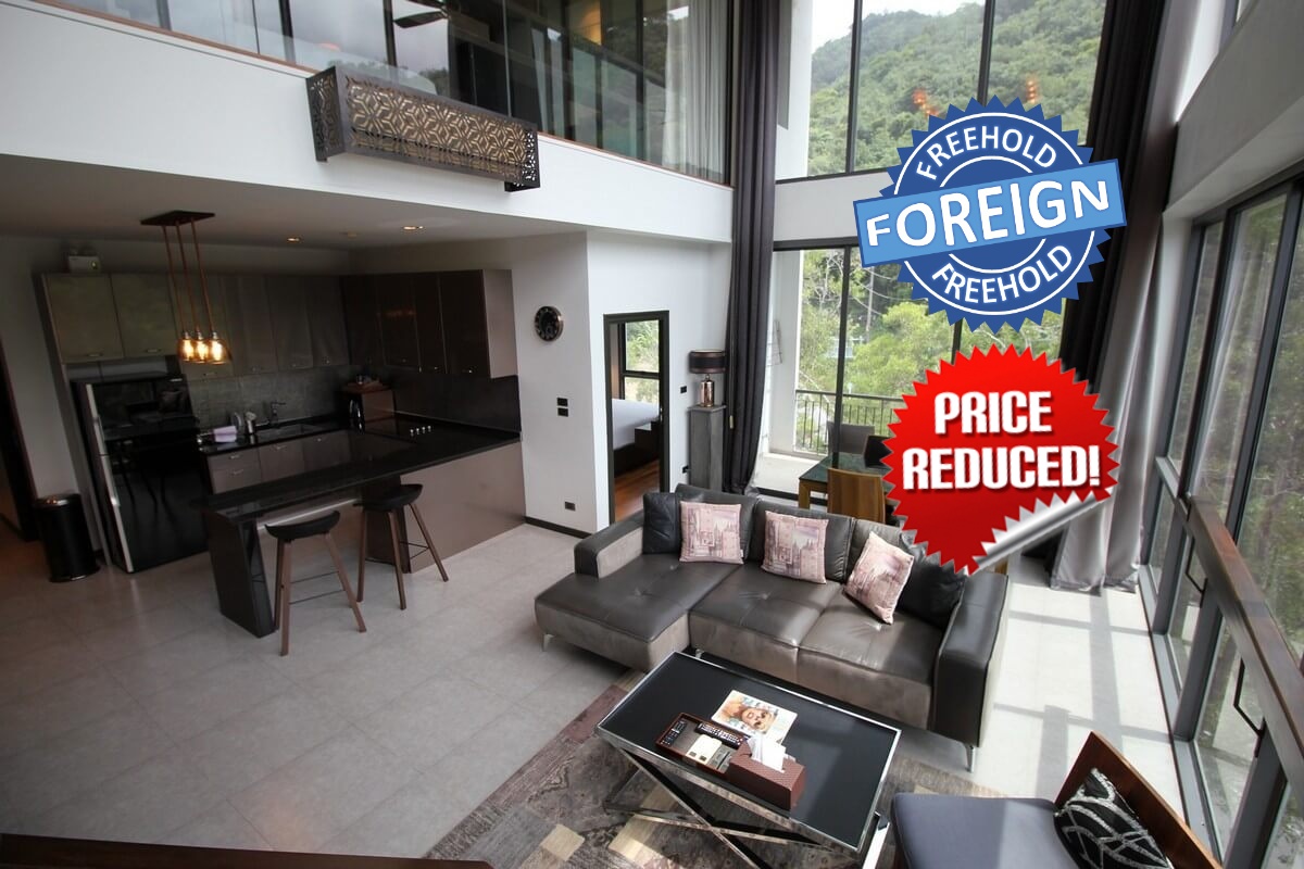 Ausländische Penthouse-Duplex-Eigentumswohnung mit 2 Schlafzimmern zum Verkauf in der Nähe von Kamala Beach, Phuket
