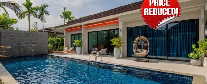 4-bedroom villa with large 13-metre pool near Cherng Talay, Phuket pool terrace PSV-CHE-1210