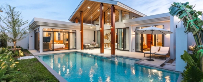 3-4 Bedroom Modern Tropical Pool Villas for Sale in Pru Jampa 10 Mins to UWC Phuket