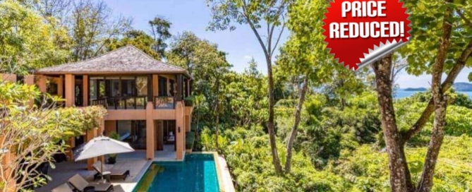 Poolvilla mit 3 Schlafzimmern und Meerblick zum Verkauf auf einem großen 1,172 m² großen Grundstück in Sri Panwa, Phuket