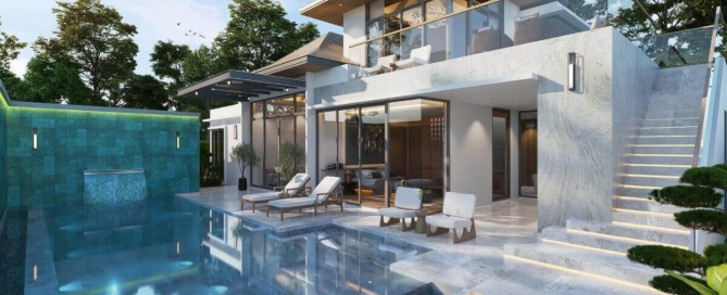 Villas familiales de 3 à 5 chambres avec piscine à vendre à 5 minutes de l'UWC et de Thanyapura à Thalang, Phuket