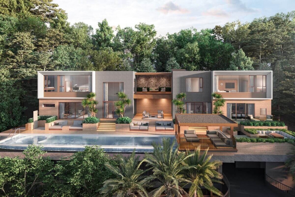 Villas de 3 à 5 chambres avec piscine et accès au bord de mer à vendre sur la côte de Panwa-Ao Yon à Phuket