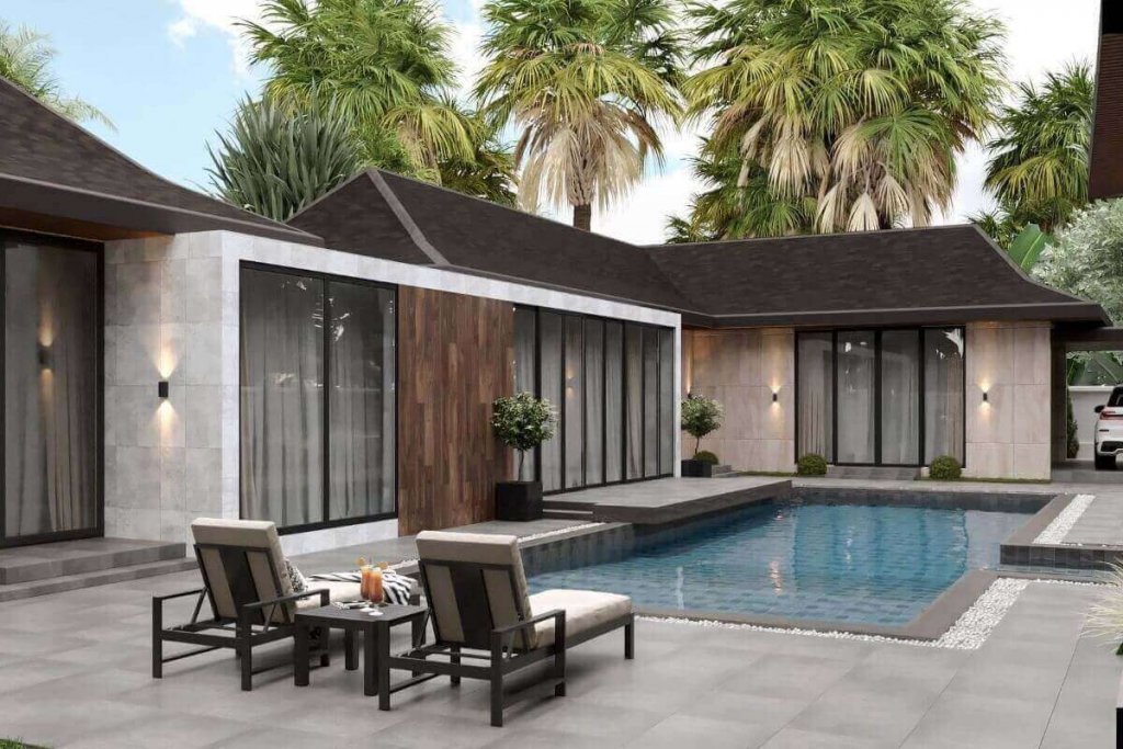 Im Jahr 4 renovierte Poolvilla mit 2024 Schlafzimmern neben Laguna zum Verkauf in Cherng Talay, Phuket