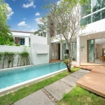 3-bedroom foreign freehold condo pool villa for sale near Bang Tao Beach, Phuket villa exterior and pool area PSV-BAN-1240