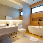 4 bedroom Scandinavian pool villa for sale in Cherng Talay, Phuket – bathroom with bathtub