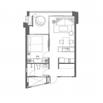 1-bedroom fully furnished condo in Soi Saiyuan, Rawai, Phuket floor plan PSC-RAW-755