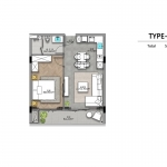 1-bedroom sea view condos near Layan Beach, Phuket 57 sqm floorplan PSC-LAY-1271