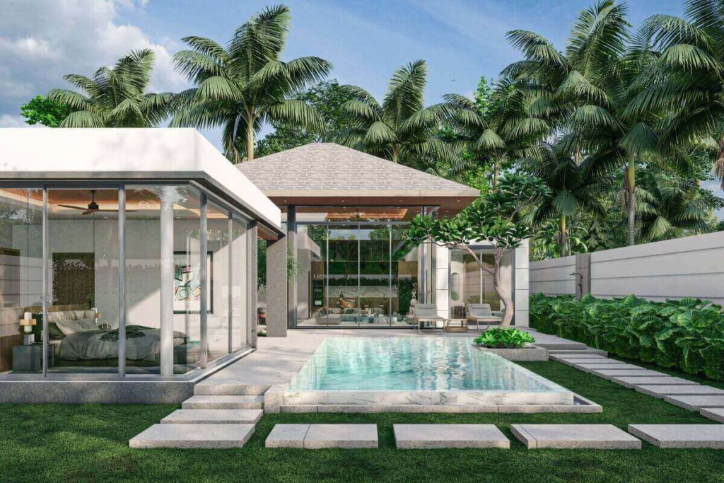 3-4 Bedroom Single Storey Tropical Pool Villas for Sale near the Laguna area in Cherng Talay, Phuket