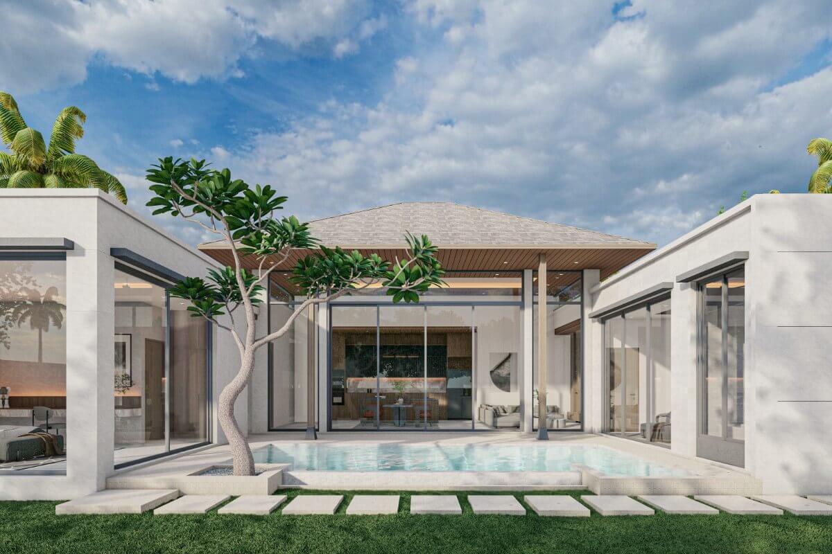 3-5 Bedroom Single Story Pool Villas for Sale near British International School in Koh Kaew, Phuket
