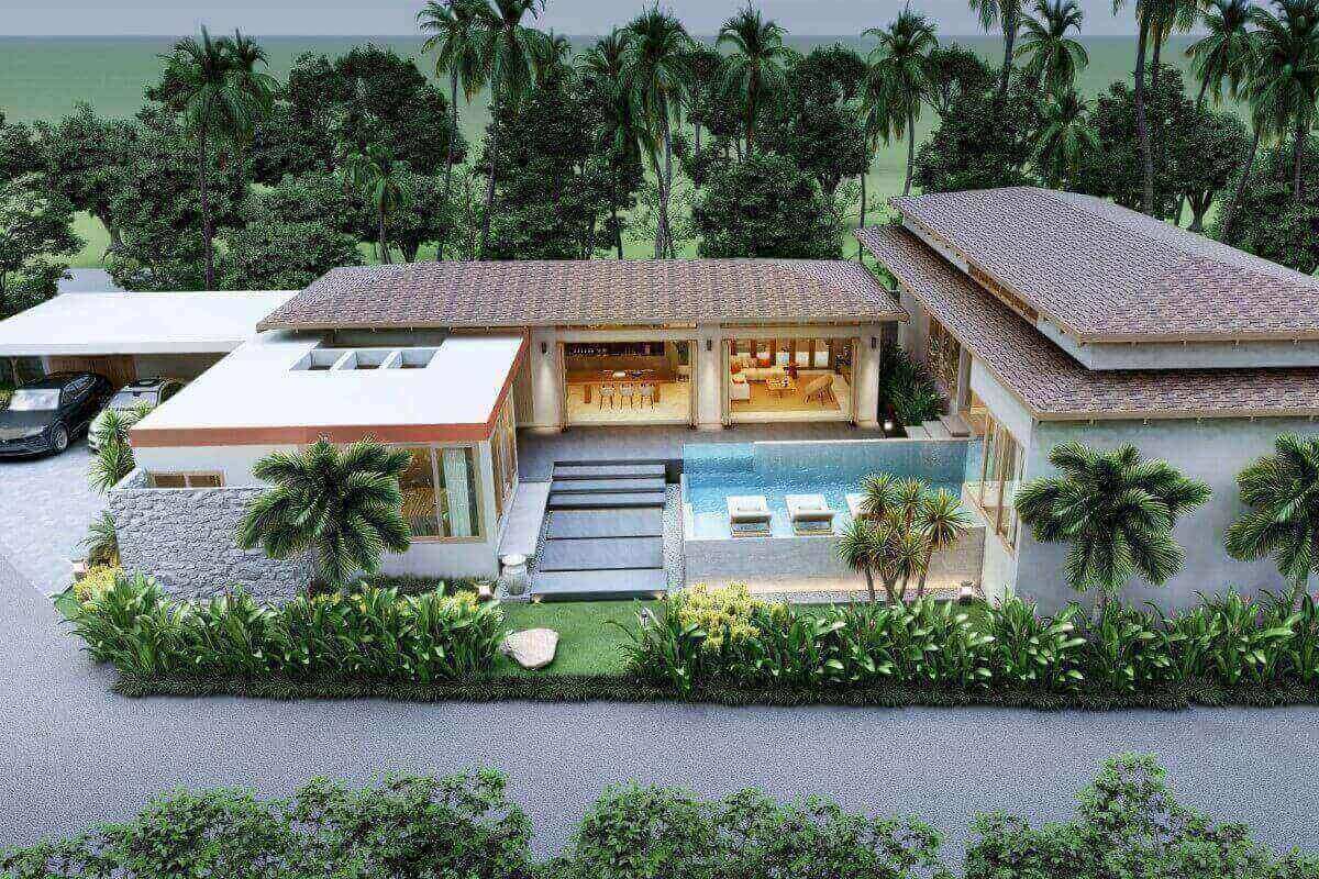4 Bedroom Courtyard Style Pool Villas on Large Plots for Sale in Bandon-Cherng Talay, Phuket