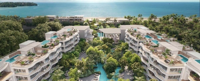 2-bedroom penthouses on Bang Tao Beachfront in Laguna, Phuket - aerial view