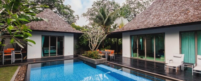 3 + 1 Bedroom Modern Balinese Pool Villa for Sale 5 Mins to Layan Beach in Cherng Talay, Phuket