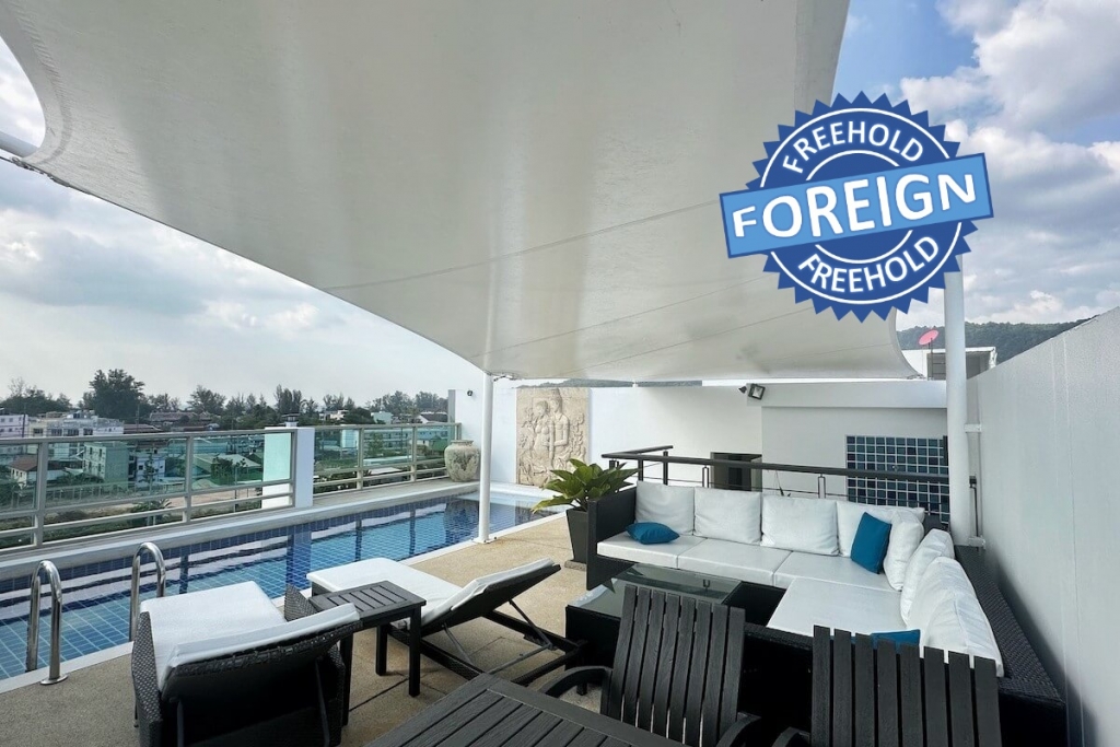 3 Bedroom Foreign Freehold Penthouse Condo with Private Pool for Sale near Kamala Beach, Phuket