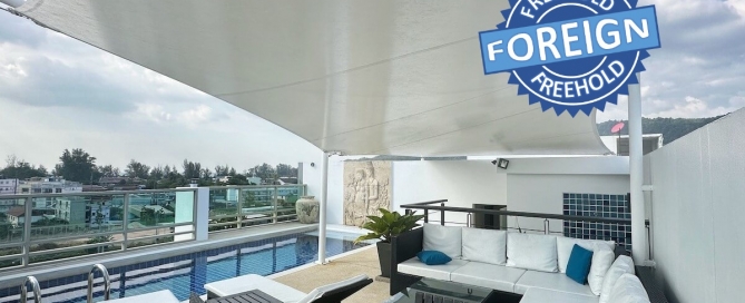 3 Bedroom Foreign Freehold Penthouse Condo with Private Pool for Sale near Kamala Beach, Phuket