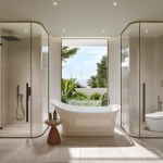 4-7 bedroom hillside sea view pool villas near Kata Beach, Phuket bathroom with bathtub PSV-KAT-1314