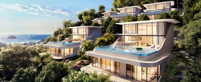 4 Bedroom Pool Villas with Panoramic Coastal Views for Sale near Kata Beach, Phuket