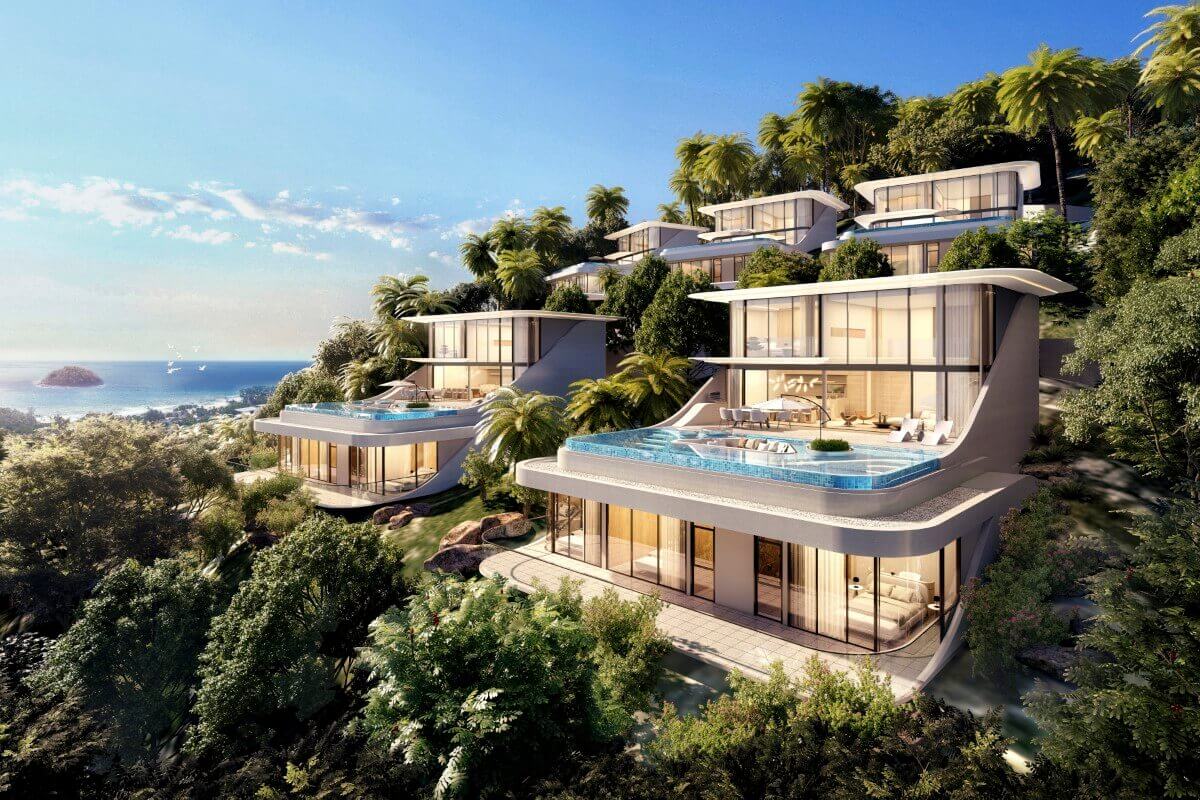 4 Bedroom Pool Villas with Panoramic Coastal Views for Sale near Kata Beach, Phuket