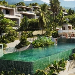 3-5 bedroom pool villas near BCIS in Chalong, Phuket external view with shared pool PSV-CHA-1325