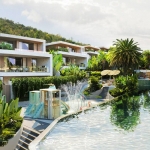 3-5 bedroom pool villas near BCIS in Chalong, Phuket shared pool with water feature PSV-CHA-1325