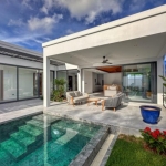 3-4 bedroom pool villas near ISP in Rawai, Phuket outdoor undercover poolside sala with lounge set PSV-RAW-1078