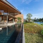 3-4bedroom pool villa near Bang Niew Dam in Baan Manik, Phuket exterior view of villa and lakeside PSV-MNK-1329