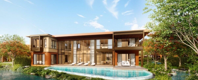 3-6 bedroom lakeside pool villas near HeadStart in Cherng Talay, Phuket 2-storey villa and pool beside lake PSV-CHE-1334