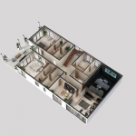 3-bedroom mountain view villas with large pools in Baan Manik, Phuket ground floorplan PSV-MNK-1330