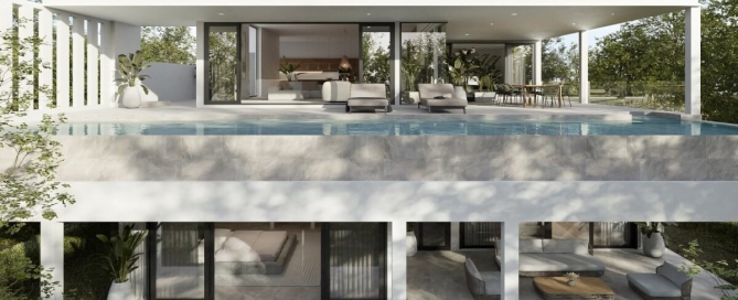 3-bedroom mountain view villas with large pools in Baan Manik, Phuket exterior view PSV-MNK-1330