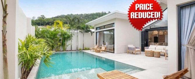 3 Bedroom Modern Balinese Inspired Pool Villa for Sale 8 Mins to Nai Harn Beach in Rawai, Phuket