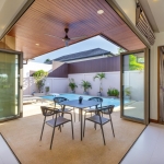 2-bedroom smart home pool villa near Rawai Beach, Phuket outdoor dining area beside pool PSV-RAW-1343