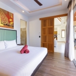 2-bedroom smart home pool villa near Rawai Beach, Phuket bedroom with barn style door PSV-RAW-1343