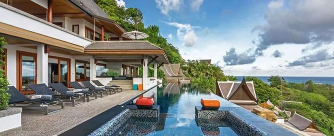 5 Bedroom Hilltop Pool Villa with Panoramic Ocean Views for Sale 5 Mins to Surin Beach, Phuket