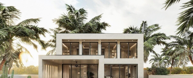 2-4 Bedroom Modern Cube-Style Pool Villas for Sale near Ban Bang Niew Dam in Srisoonthorn, Thalang, Phuket