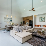 3-bedroom pool villa for sale in Pru Jampa near UWC Phuket open plan living dining and kitchen arrea PSV-PRJ-1429