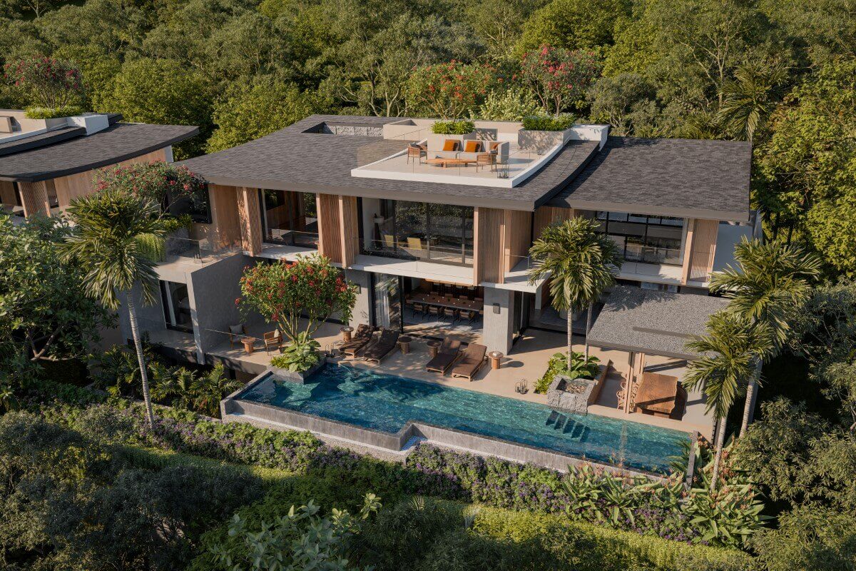 3-5 Bedroom Luxury Pool Villas for Sale on the hills 5 Minutes to Layan Beach, Phuket