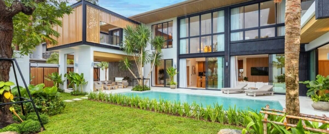 5-bedroom family villa with large pool near Palai Beach, Phuket exterior view and garden PSV-CHA-1410