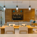 4-bedroom pool villas in Baan Manik, Phuket dining area with pendant lights PSV-MNK-1267
