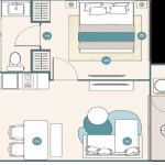 1 bed fully-furnished condo near Laguna, Phuket - floorplan