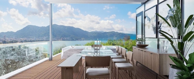 3 bedroom sea view penthouse condos for sale near Patong Beach, Phuket - terrace