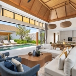 4-Bedroom pool villas in a sports & wellness community, Cherng Talay Phuket – living area with pool access