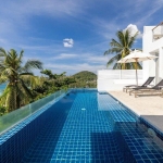 4-bedroom hillside sea view pool villa Surin Beach, Phuket pool terrace and infinity pool PSV-SUR-800