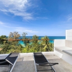 4-bedroom hillside sea view pool villa Surin Beach, Phuket sea view balcony with sun loungers PSV-SUR-800