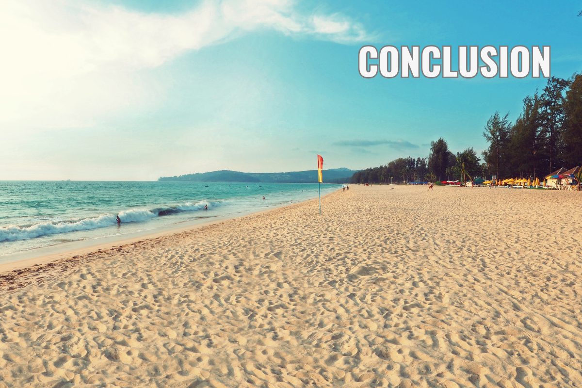living in bang tao - ariel view of peaceful beach.