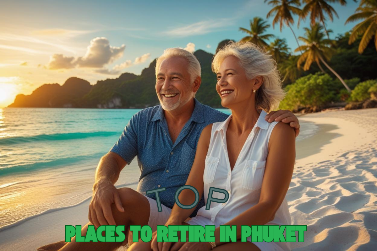 best places to retire in phuket - Elderly couple enjoying sitting on the beach
