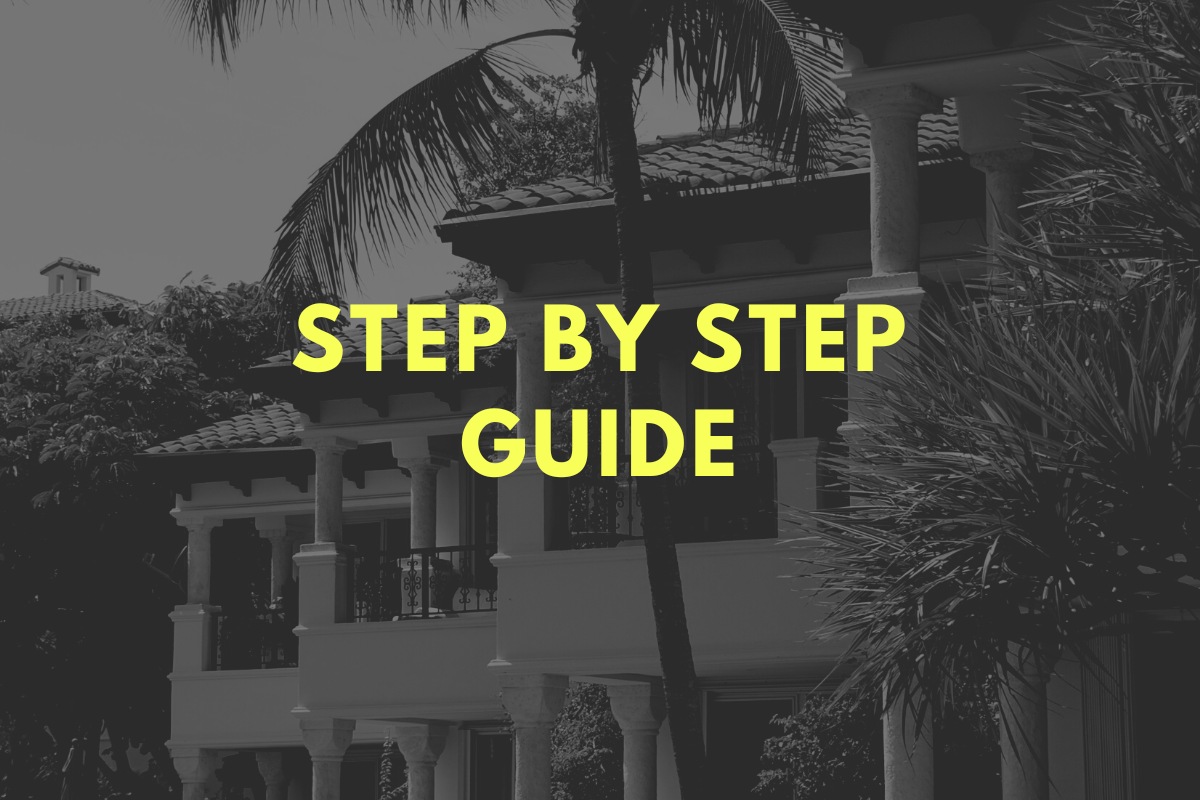 Step-by-step guide to buying property in Phuket — numbered checklist showing research, legal checks, financing, inspections, and closing.