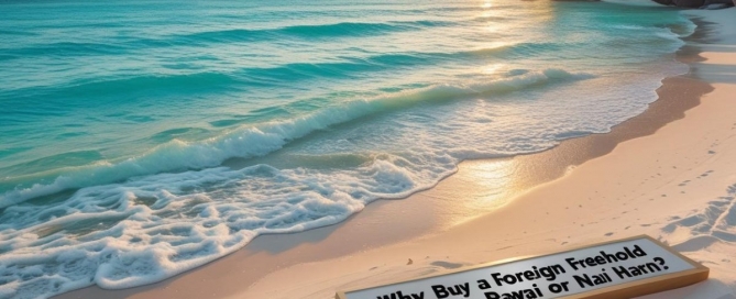Why buy a foreign freehold condo in Rawai or Nai Harn – scenic coastal view highlighting modern condominium buildings popular with international buyers in Phuket.